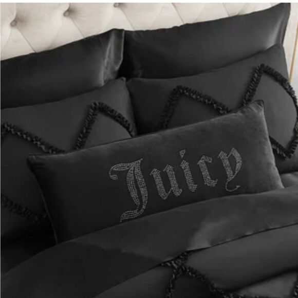 Juicy Couture Home Big Bling Pillow- Black - Picture 2 of 9